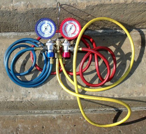 Mastercool manifold gauges-hose set super clean &amp; sweet. for sale