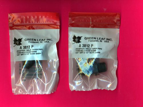 Green Leaf Polypropylene 3/8&#034; MPT X 1/2&#034; Barb Male Adapter # A3812P