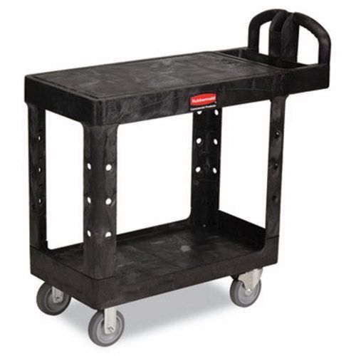 Rubbermaid Flat Shelf Utility Cart, 2-Shelf, Black (RCP450500BK)