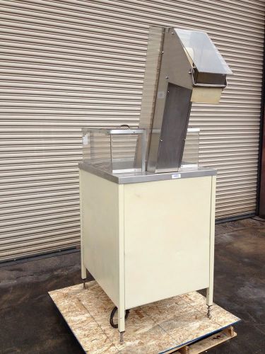 Palace Cap Bottle Elevator Feeder with SS Hopper, 8&#034; Cleated Incline Conveyor