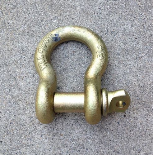 3/4&#034; Screw Pin Bow Shackle with gold zinc coating (A.K.A. D-Ring, Clevis)
