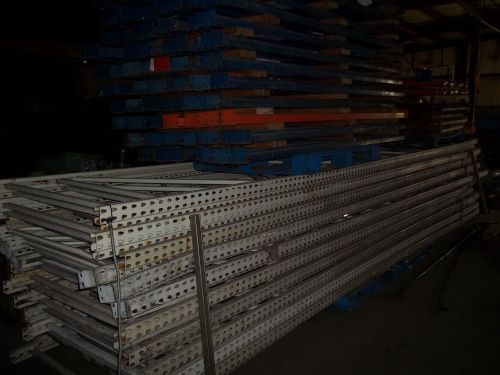 Warehouse pallet rack/shelving 20 ft. tall x 3 1/2 ft wide with beams for sale
