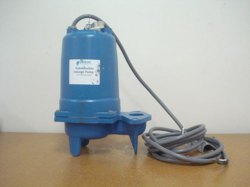 Goulds WS1512BHF Submersible Sewage Pump, 1.5 HP, 230V, 1 Ph, 2&#034; Discharge