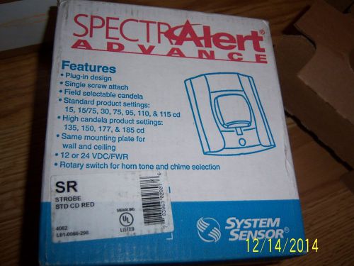 NEW SYSTEM SENSOR RED SPECTRALERT ADVANC WALL MOUNT STROBE 14N223