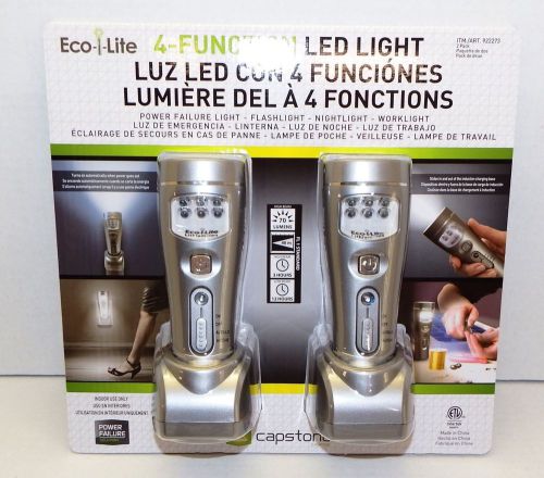 New Eco-Lite 4 Function LED Lights 2 Pack Power Outage Lights