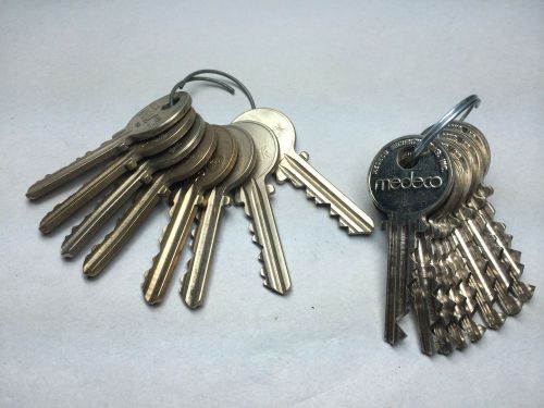 Medeco Cut Keys - 2 Sets of 8 matching keys - NO CARD