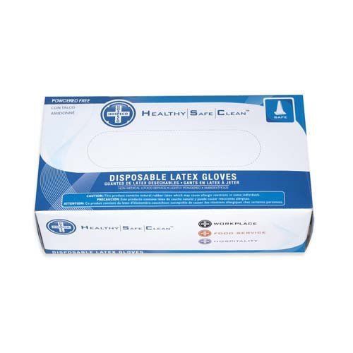 Hospeco GL-L105F Industrial Grade Latex Glove  Powder Free  Disposable  9.5&#034; Len