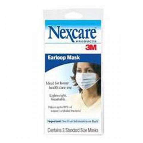 3 Disposable Nexcare 3-Layer Earloop Mask Latex Free New
