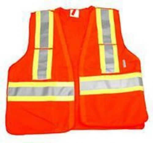 Degil Safety 7845300 CSA Traffic Vest Orange Solid Material W/D-Ring Access XL