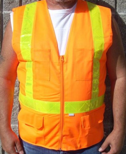 Armor Crest HI-VIS Safety Vest Orange Yellow Cycling Hunting Construction