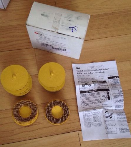 3m 07527 roloc 3&#034; bristle disc yellow 80 grit box of 10 (l32) for sale