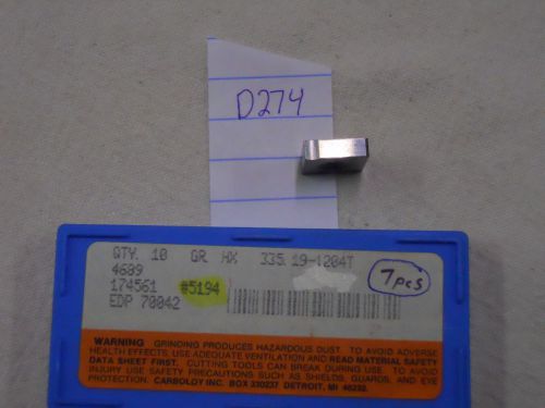 7 new seco 335.19-1204t carbide inserts. grade: hx {d274} for sale
