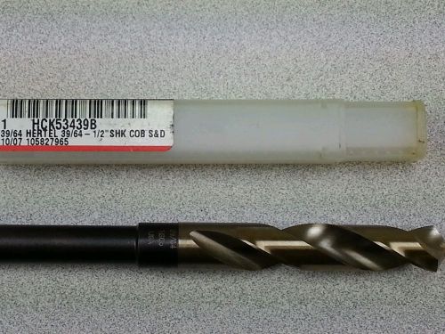 Hertel silver &amp; deming reduced shank drill 39/64&#034; for sale