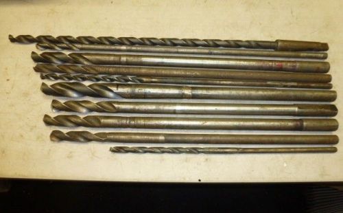 LOT of (10) EXTRA LONG HSS DRILL BITS, 17-1/2&#034; to 28&#034; LONG!
