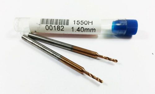 (lot of 2) 1.40mm garr carbide 3xd helica 140-degree-pt 2 flute micro drill j402 for sale