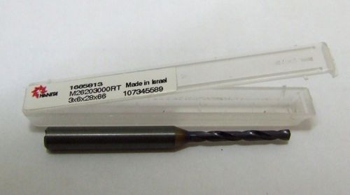 HANITA New M26203000RT Solid 3 mm Carbide Drill with Coolant holes( ~1/8 ) .1181