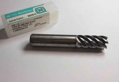 Metal removal carbide square end mill 5/8&#034; 6fl ticn 1-1/4&#034; x 3-1/2&#034; m33915 &lt;600&gt; for sale