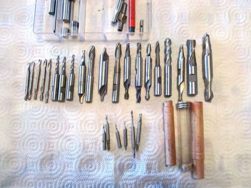 25 machinist cutting tools hss, mostly end mill 1/2 inch and smaller for sale