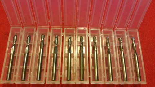 10 PCS 1/8&#034; 2 FLUTE BALLNOSE ENDMILL CARBIDE END MILLS MADE IN USA NEW