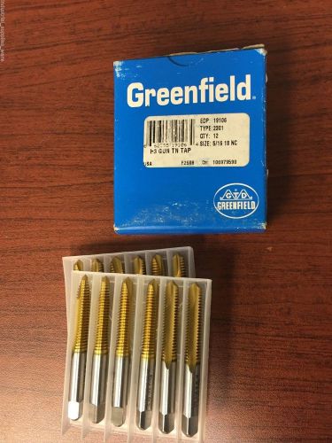 12 pc. widia greenfield spiral point tap 5/16-18 plug tin 2 flutes for sale