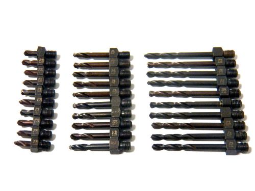 30 piece 1/4-28 threaded drill bit lot - #21 - usa made for sale