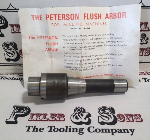 IMMACULATE! PETERSON FLUSH MILLING ARBOR FOR FACING W/ R8 BRIDGEPORT MILL SHANK