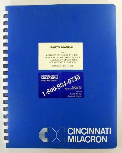 Manuals for Cincinati Milicron 5VC-1000 Parts Manual
