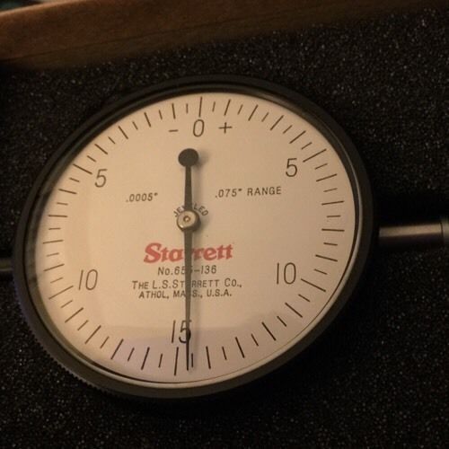 Starrett 655-136j dial indicator  .075&#034; range .0005&#034; graduation 0-15-0 reading for sale