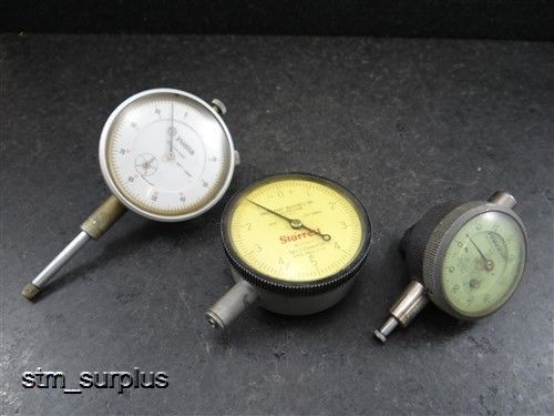 LOT OF 3 PRECISION DIAL INDICATORS .001&#034; .0001&#034; STARRETT YUASA FEDERAL