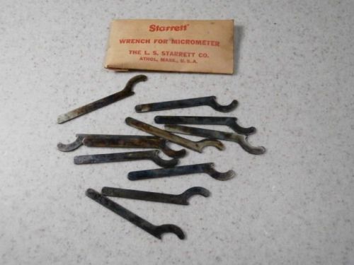 Lot of 11 LS Starrett Machinist Micrometer Wrenches - Vintage