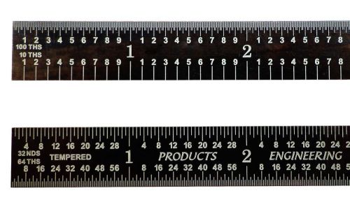 Us 6&#034; flexible black chrome 5r machinist ruler/rule 1/64, 1/32, 1/10, 1/100 for sale