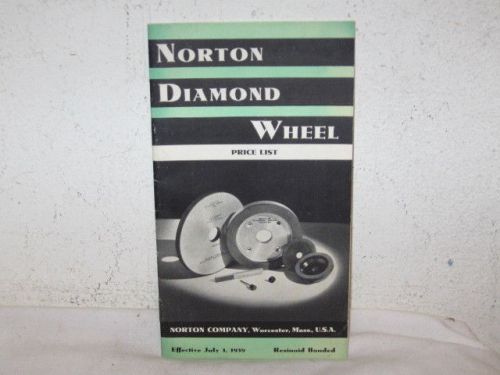 Antique 1939 Norton Diamond Wheel Price List Brochure 22 Pages VFC