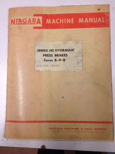 Niagara series hd press brake manual for sale