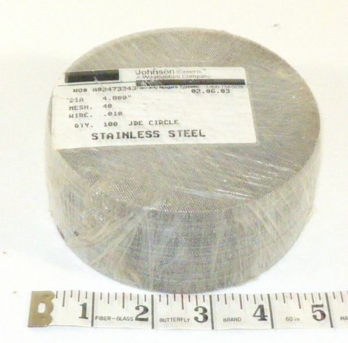 Pk of 100 johnson screens #a02473343 circle screen 4.8&#034; x 0.010&#034;, ss (off6a) for sale