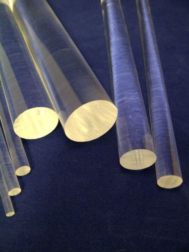 CLEAR ACRYLIC PERSPEX ROUND ROD CIRCULAR BAR 4&#034; TO 12&#034; LONG 3MM TO 50MM DIAMETER