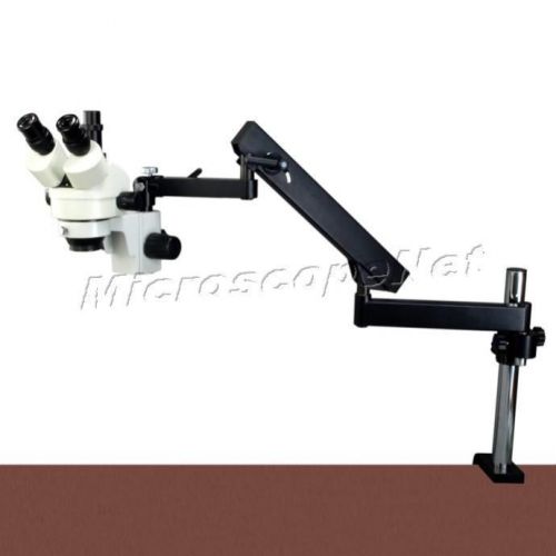 7X-45X Zoom Stereo Articulating Boom Stand Microscope+6W LED Light+2MP Camera