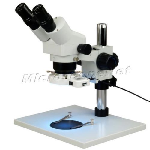 Binocular Stereo Microscope Zoom 10-80X+56 LED Ring Light+Large Base Table Stand