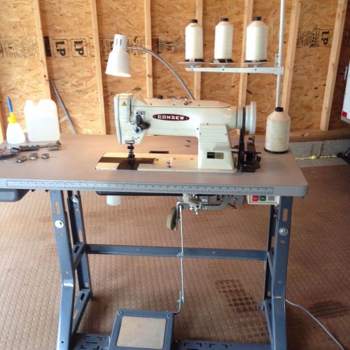 Consew 339rb-3 2 needle industrial sewing machine with stand ec for sale