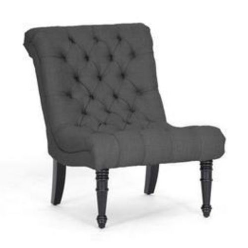 Baxton Studio Caelie Gray Linen Modern Lounge Chair BH-63109-GREY-AC NEW