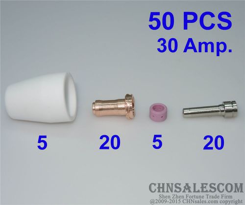 50 pcs pt-31xl plasma cutter torch consumabes tip 20860 electrode 20862 30amp. for sale