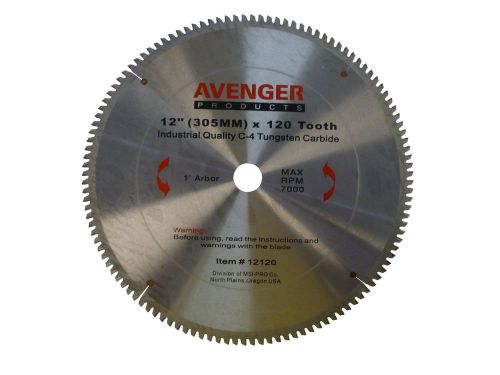 Avenger AV-12120 Aluminum cutting saw Blade, 12-inch by 120 tooth,1-inch arbor,