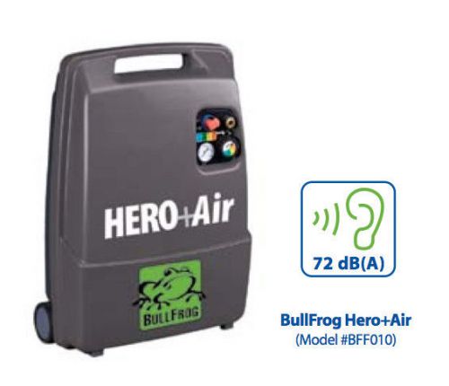 NEW! BullFrog Hero+Air 1.5HP Portable Coaxial Oilless Dental Backup Compressor