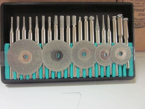 150-grit 25pc 1/8&#034;shank diamond burr cutting polishing set 4 dremel rotary tools for sale