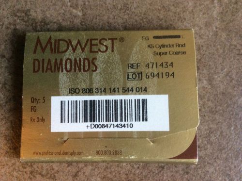 DENTSPLY MIDWEST DIAMOND BURS KS2 SUPER COARSE ROUND END CYLINDER