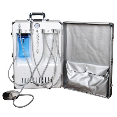 ALL IN ONE DENTAL PORTABLE DELIVERY UNIT CART ROLLING CASE ALL SETS COMPRESSOR