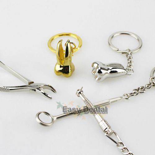 5pcs Assorted Dental Clinic Molar Tool Keychain Dentist Great Gift NEW