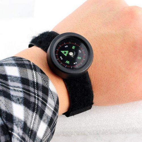 New Watchband Compass Black Nylon Band With Velcro Closure Compass Detecting#