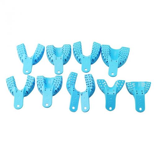 10pcs light blue dental impression trays autoclavable dental central dental +shi for sale