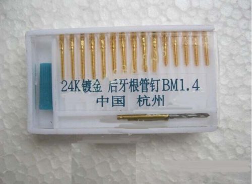Hot 30Pcs Dental Golden Plated Auro 1.4mm Metal fibre Post for Dental Therapy