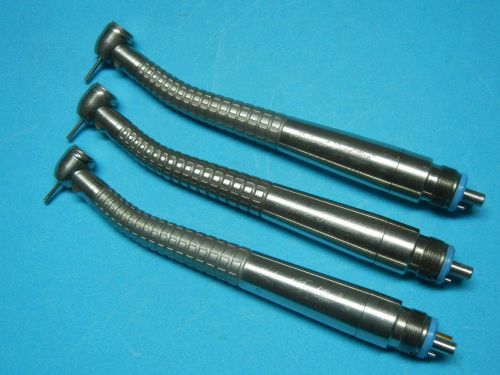MIDWEST TRADITION PUSH BUTTON FIBER DENTAL HANDPIECE LOT OF 3 &amp; 3 MONTH WARRANTY